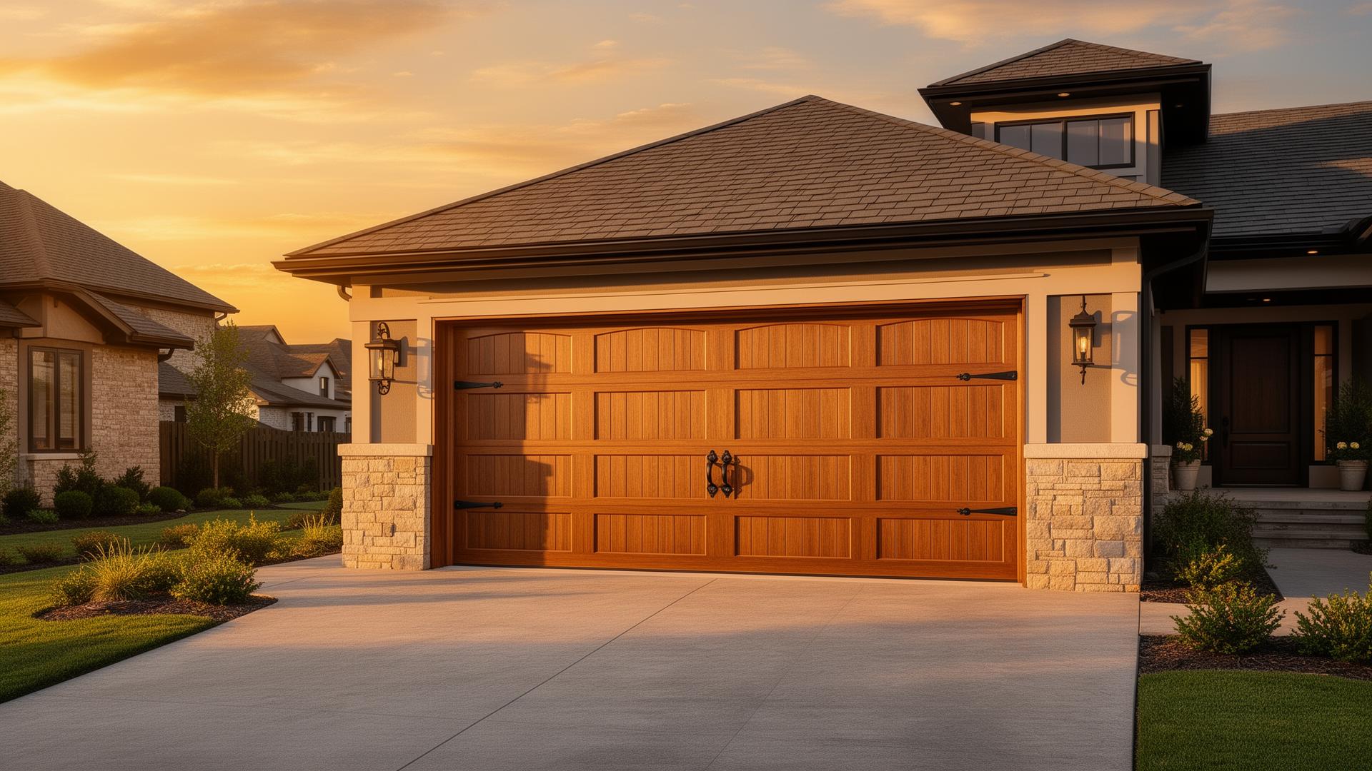 Luxury carriage-style garage door installation in Cypress, CA
